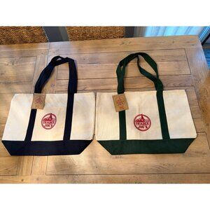 Set of 2 Trader Joe’s canvas tote bags 1 Navy and 1 Green